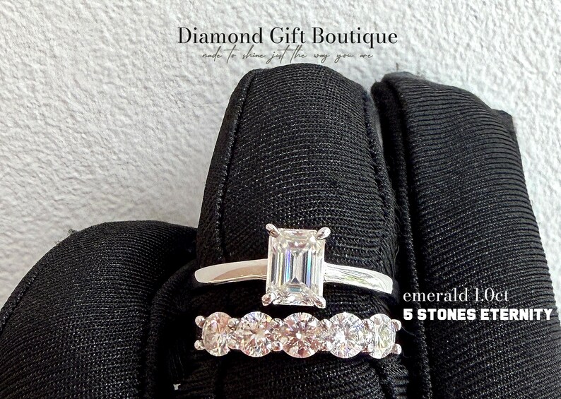 Travel Ring Solitaire Ring Emerald Cut Adjustable Diamond Ring ...