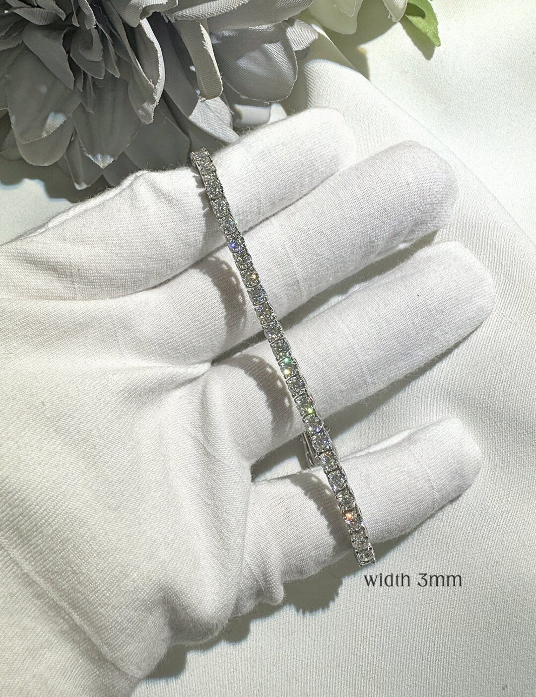 MOISSANITE Tennis Necklace Bracelet Choker Women Men Chain Diamond