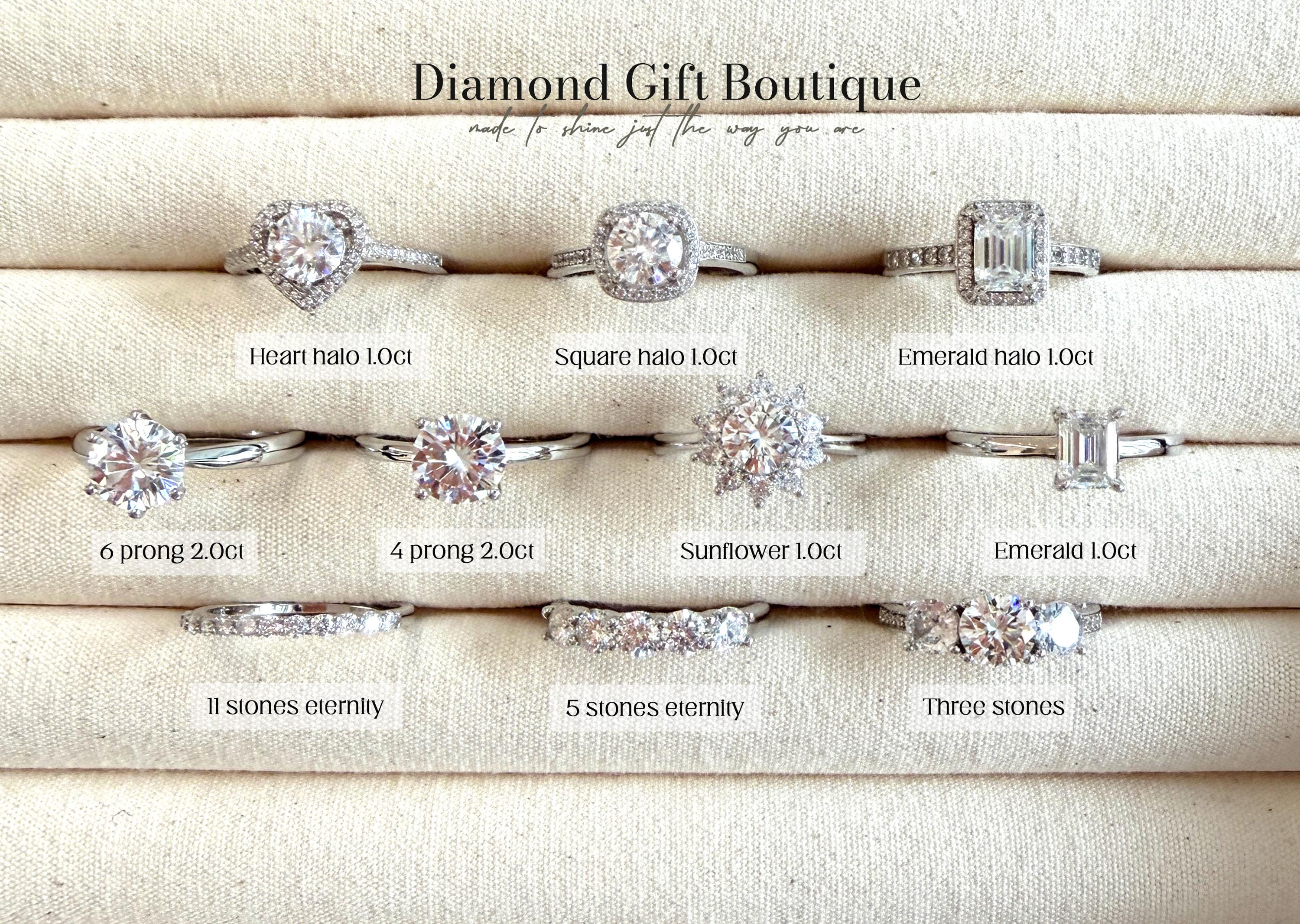 Travel Rings Set Travel Ring Solitaire Ring Emerald Cut Adjustable Diamond Ring ...