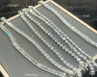 MOISSANITE Classic Diamond Tennis Bracelet for Women Men Dainty Bracelet Minimalist Wedding Bridal Jewelry Bridesmaid Gift Infinite Chain