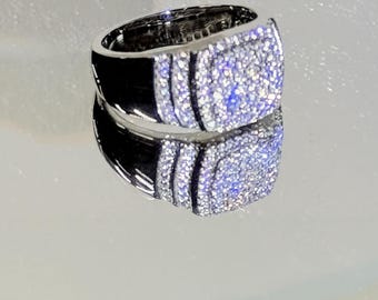 Men's Moissanite Pinky Ring, 18k Gold Plated Silver Band, VVS Clarity D Color