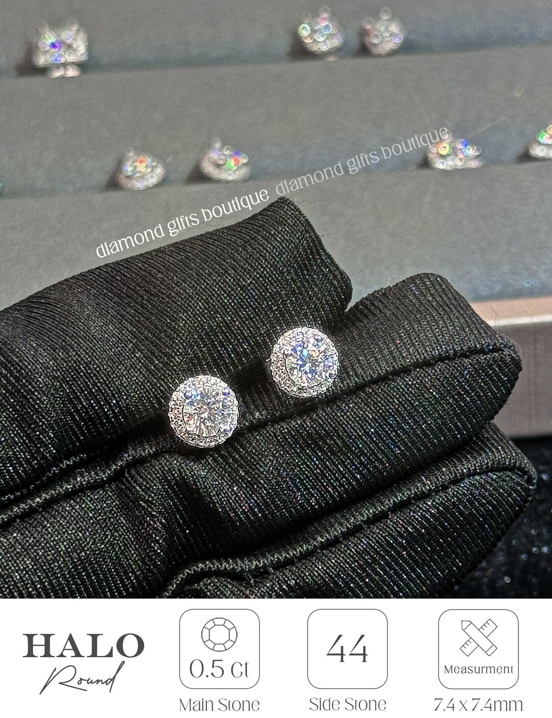 Unique Moissanite Silver Stud Earrings main image 0