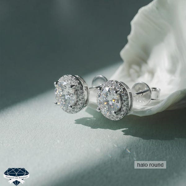 Moissanite Stud Earrings 925 Silver Minimalist Jewelry for Women Anniversary Gift Pass Diamond Tester