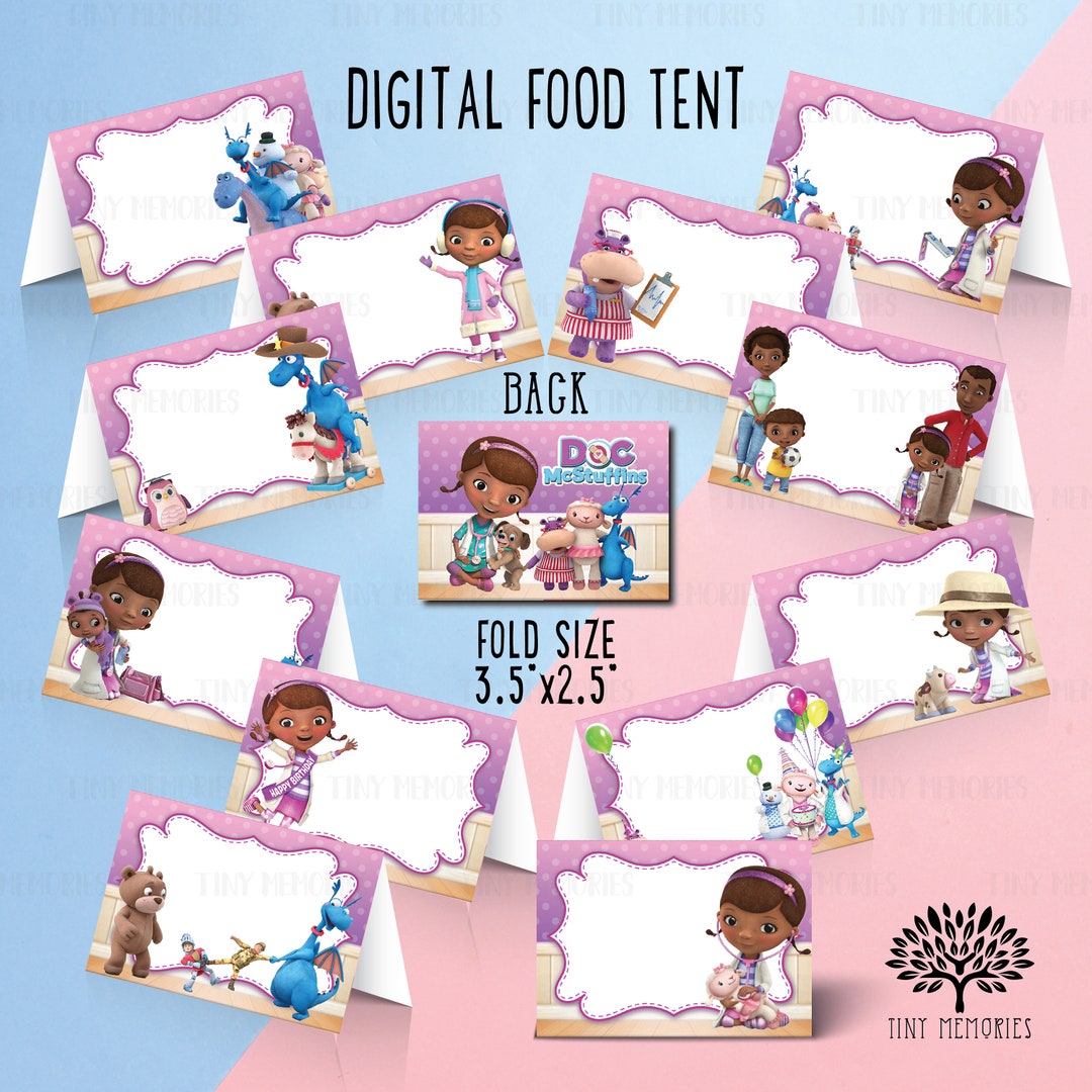 Instant Download Digital Doc Mcstuffins Food Tent, Favor Tags Goodie ...