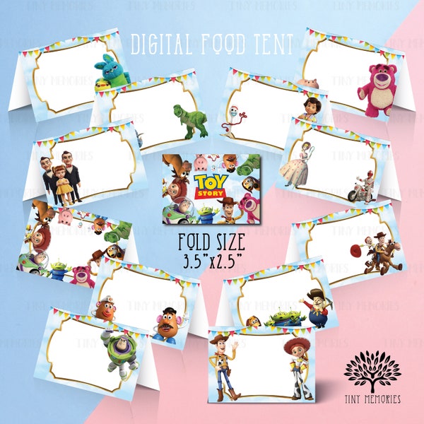 Instant Download - Digital Toy Story Food Tent, Favor Tags Goodie bag label, Toy Story food tent, food labels, name labels topper