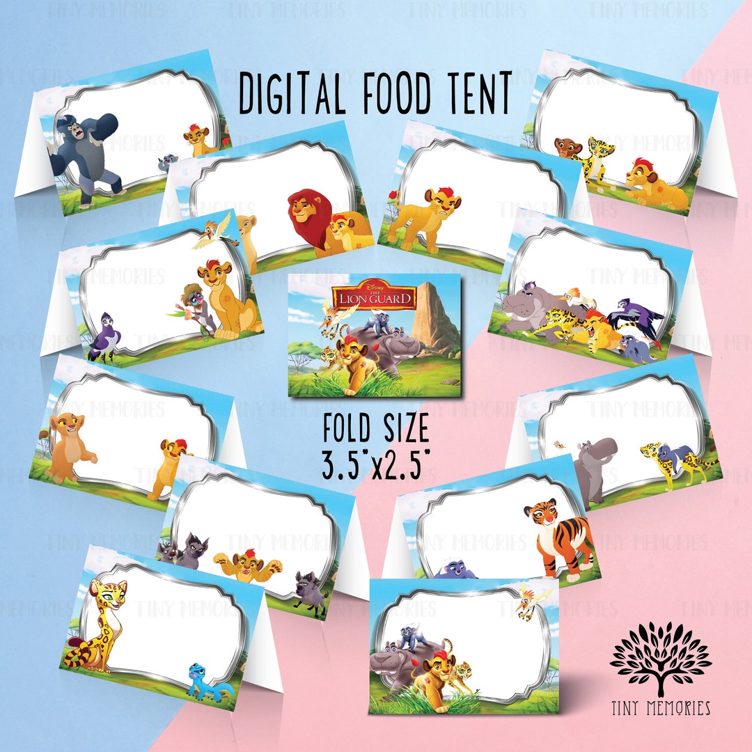 Instant Download Digital the Lion Guard Food Tent, Favor Tags Goodie ...