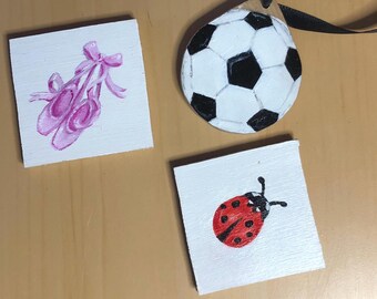Custom Hand Painted Wooden Christmas Ornaments
