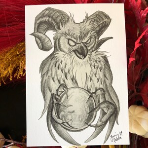 Owl Wizard Art Print