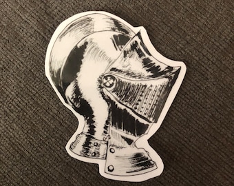 Medieval Knight Armor Helmet Sticker