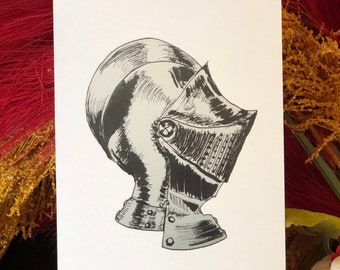 Medieval Knight Helmet Art Print