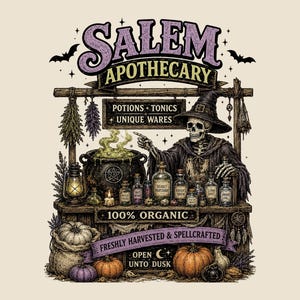 Salem Farmers Market PNG, Witchy Halloween Shirt Design, Vintage Salem Graphic, Spooky Season Sublimation  (Digital Download)
