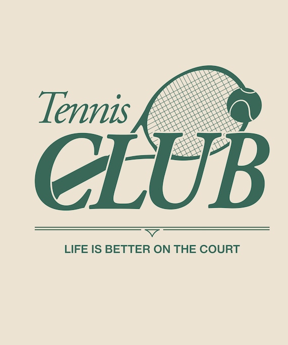 Tennis Club Racquet Sunday Wellness Tshirt Design PNG for POD
