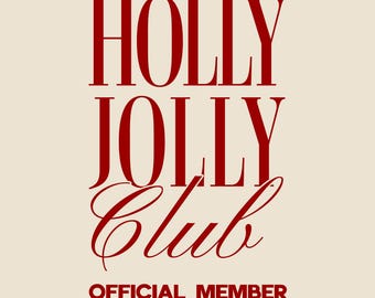 Holly Jolly Club PNG, grappig kerstshirt (digitale download)