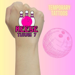 Bowling, Bowling Birthday, Bowling Tattoos, Bowling Party Favors, Bowling Birthday Party, Bowling Birthday Tattoos, Custom Tattoos