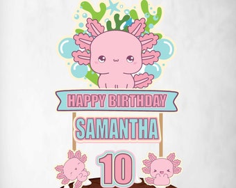Axolotl, Axolotl Cake Topper, Axolotl Birthday, Axolotl Party Decor, Axolotl Party Supplies, Axolotl Decoration, Axolotl Banner