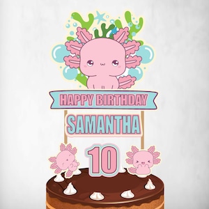 Axolotl, Axolotl Cake Topper, Axolotl Birthday, Axolotl Party Decor, Axolotl Party Supplies, Axolotl Decoration, Axolotl Banner