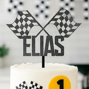 Personalized Race Car Cake Topper, Racing Party Decor