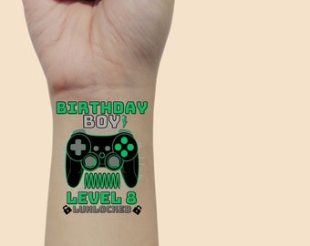 Video Game Birthday, Video Game Tattoos, Video Game Party Favors, Gaming Birthday Party, Video Game Birthday Tattoos, Custom Tattoos