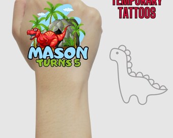 Tatuajes de dinosaurios para cumpleaños: regalos personalizados para fiestas