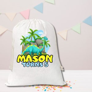 Dinosaur Birthday Party, Dinosaur Birthday Bag, Dinosaur Goody Bag, Dinosaur Party Favor, Personalized Dinosaur Goody Bag, Dinosaur Supplies
