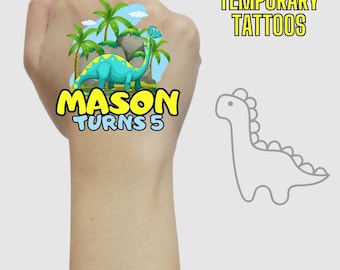 Tatuajes temporales de dinosaurios para cumpleaños: regalos personalizados para fiestas