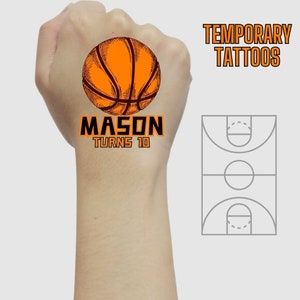 Basketball Birthday, Basketball Tattoos, Basketball Party Favors, Basketball Birthday Party, Basketball Birthday Tattoos, Custom Tattoos