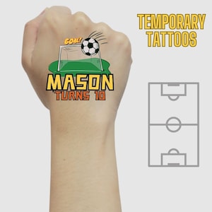 Soccer Birthday, Soccer Tattoos, Soccer Party Favors, Soccer Birthday Party, Soccer Birthday Tattoos, Custom Tattoos, Soccer Supplies