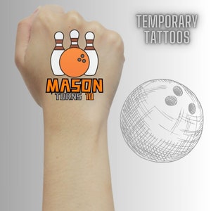Bowling, Bowling Birthday, Bowling Tattoos, Bowling Party Favors, Bowling Birthday Party, Bowling Birthday Tattoos, Custom Tattoos