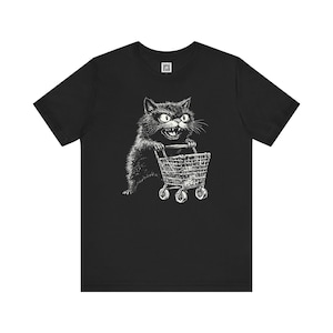 カートキャットグラフィックTシャツ