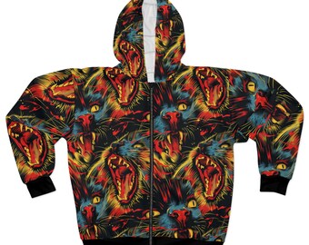 Fierce Roar Unisex Zip Hoodie (AOP)