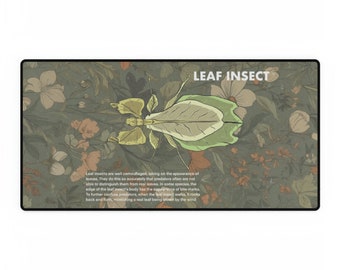 Leaf insect aesthetic art with the Definition, Insect Desk Mats