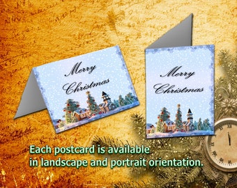 Christmas Cards. Christmas Cards printable digital download . 10 Christmas cards +Present.