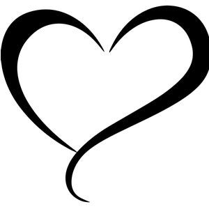 Open heart. Printable heart. Digital heart. Heart on a T-shirt, glass, cup. svg, eps, dxf, ai, png.