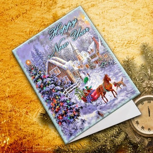 Neujahrskarte. Druckbare Neujahrskarte. Digitale Neujahrskarte. Postkarte zum Neujahr. PDF Karte. +Bonus Geschenk.