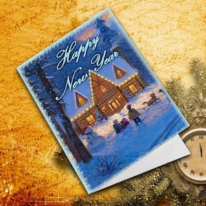 Neujahrskarte. Druckbare Neujahrskarte. Digitale Neujahrskarte. Postkarte zum Neujahr. Neujahr PDF Karte. +Bonus Geschenk.