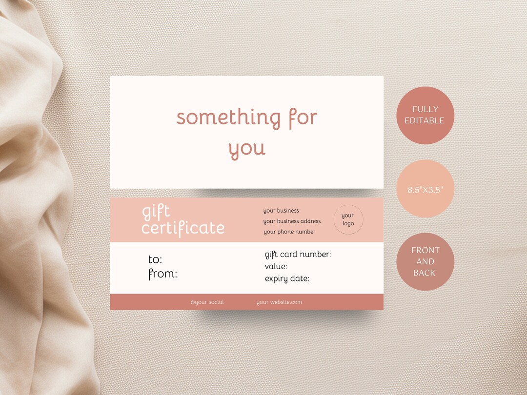 Editable Gift Certificate Template: Printable Gift Voucher (digital ...