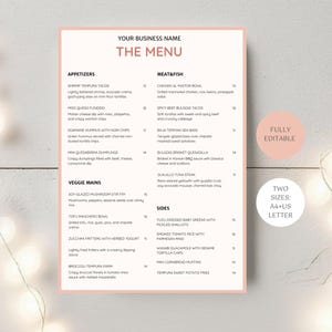 Plantilla de menú de restaurante, lista de precios moderna, diseño rústico minimalista, estética pastel, Canva editable