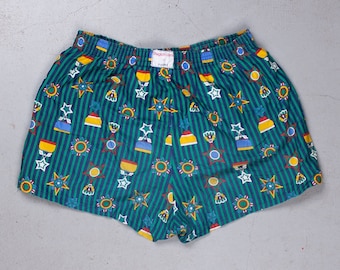 Vintage 90s Blue Pleated Jean Shorts, Vintage High Waist Pleated