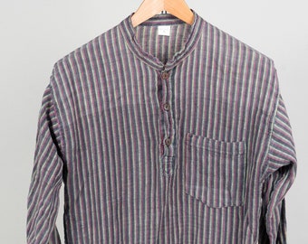 vintage striped linen shirt Size M 100% linen y2k 90s minimalist