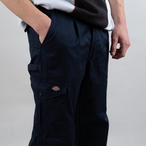 SIZE L Dickies cargo pants jeans navy blue vintage pants trousers 80s vintage gender neutral many pockets 90s aesthetic second hand