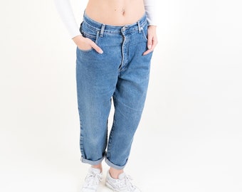 Size M 80s vintage denim jeans pants regular fit Waist 32 light blue wash original 80s vintage pair of jeans gender neutral second hand