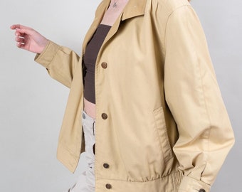 veste bomber vintage jaune Taille S coton neutre 80s 90s