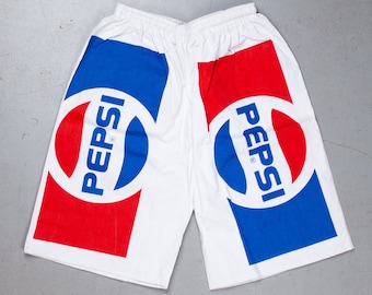 Vintage Pepsi shorts jorts unisex one size cotton bermuda jeans shorts pants 80s deadstock