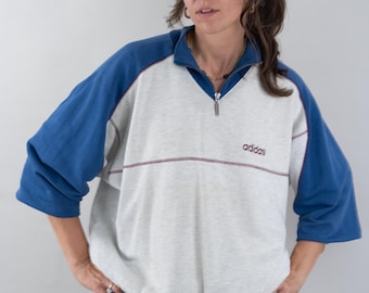 Vintage des années 90 USA grand logo sweat drapeau USA couleur bleue petite taille pull pull - France