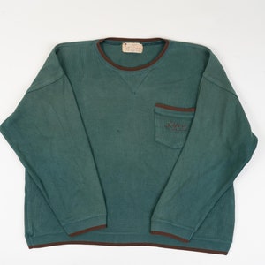 Vintage green jumper sweatshirt cotton 80s 90s