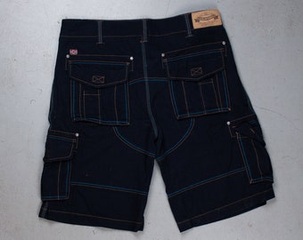 Cargo Short Pants / Jorts Jeans Black Vintage Pockets