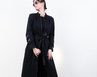 Vintage wool coat black gothic Size S/M   90s