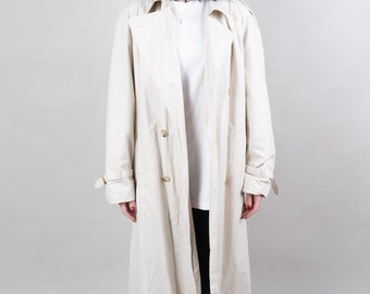 Vintage classic trench coat single breasted beige oversized 80s 90s