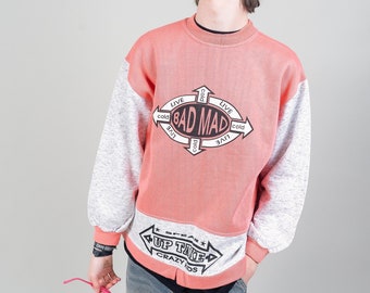 Vintage pastel katoenen trui sweatshirt maat XS - S genderneutraal jaren '80 en '90