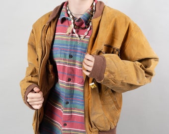 ジャケット・アウター 90s vintage suede leather bomber jacket Vintage 90s Saddlebred Leather Jacket Brown Suede Bomber